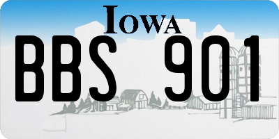 IA license plate BBS901