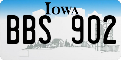 IA license plate BBS902