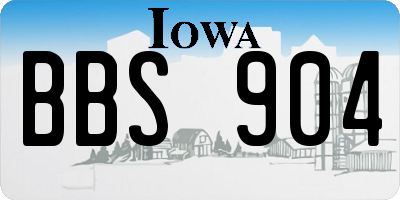 IA license plate BBS904