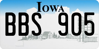 IA license plate BBS905