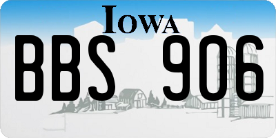 IA license plate BBS906