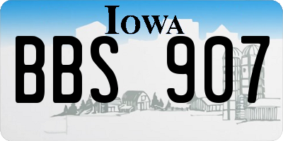 IA license plate BBS907