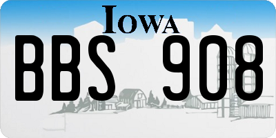 IA license plate BBS908