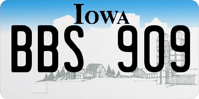 IA license plate BBS909