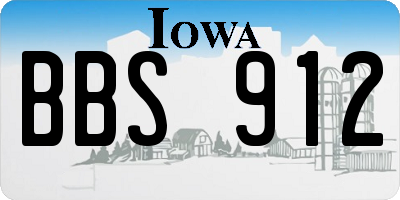 IA license plate BBS912