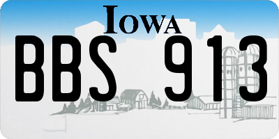 IA license plate BBS913