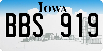 IA license plate BBS919