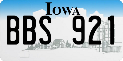 IA license plate BBS921