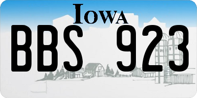 IA license plate BBS923