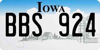 IA license plate BBS924