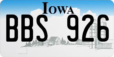 IA license plate BBS926