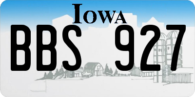 IA license plate BBS927