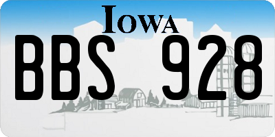 IA license plate BBS928