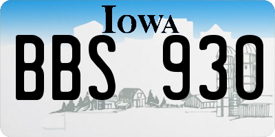 IA license plate BBS930
