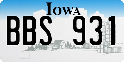 IA license plate BBS931