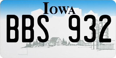 IA license plate BBS932