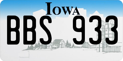 IA license plate BBS933