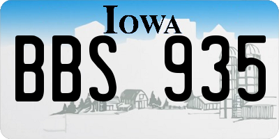 IA license plate BBS935