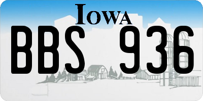 IA license plate BBS936
