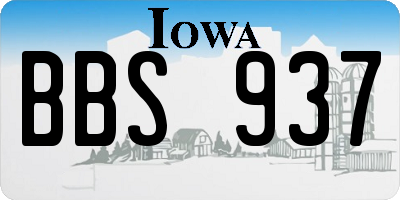 IA license plate BBS937