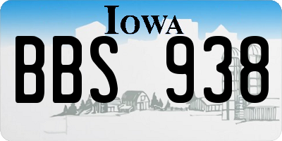 IA license plate BBS938