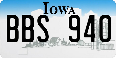 IA license plate BBS940