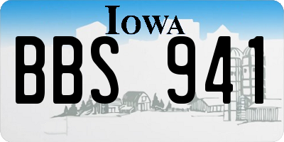 IA license plate BBS941