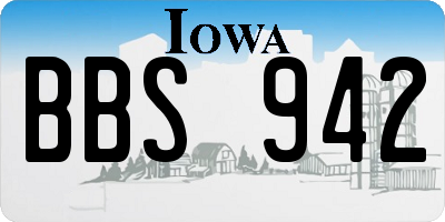 IA license plate BBS942