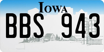 IA license plate BBS943