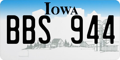 IA license plate BBS944