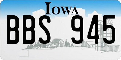 IA license plate BBS945