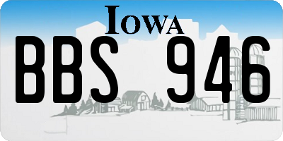IA license plate BBS946