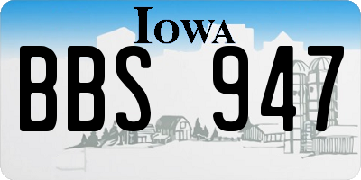 IA license plate BBS947