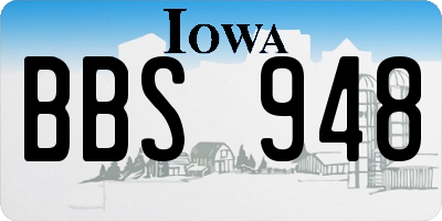 IA license plate BBS948