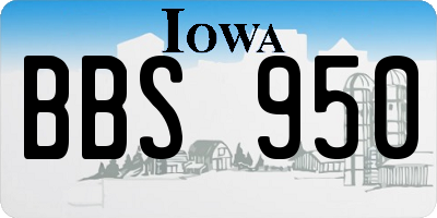 IA license plate BBS950