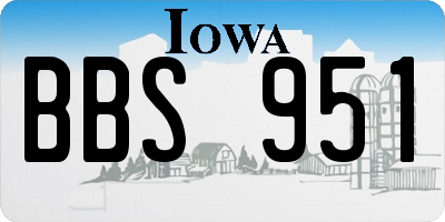 IA license plate BBS951