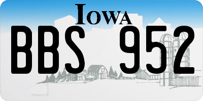 IA license plate BBS952
