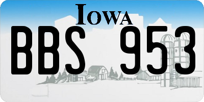 IA license plate BBS953