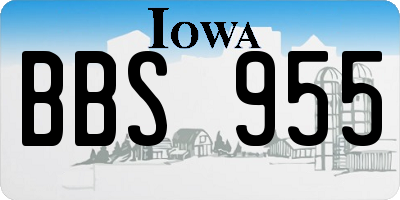 IA license plate BBS955