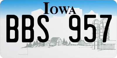 IA license plate BBS957
