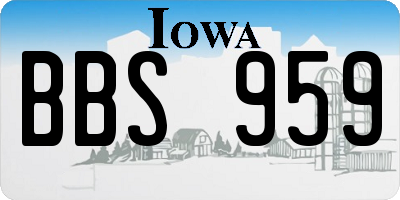 IA license plate BBS959