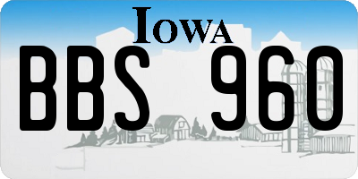 IA license plate BBS960