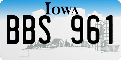 IA license plate BBS961