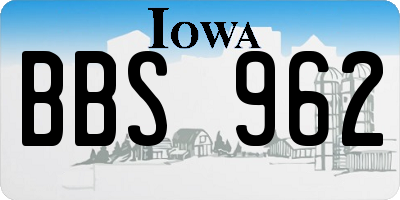 IA license plate BBS962