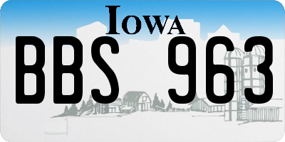 IA license plate BBS963
