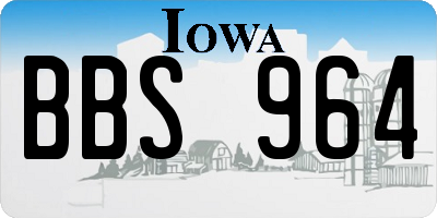 IA license plate BBS964