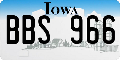 IA license plate BBS966