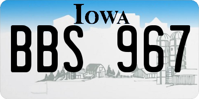 IA license plate BBS967