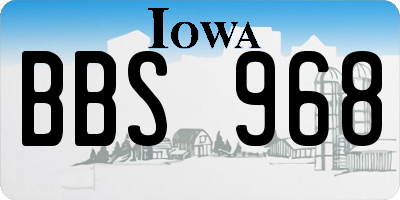 IA license plate BBS968