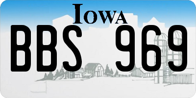 IA license plate BBS969